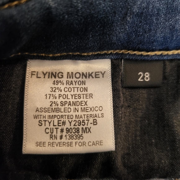 Flying Monkey Platinum sz 28 Soft Jean~Inseam:25" Rise:10" - Picture 6 of 6